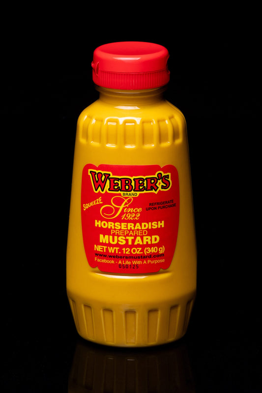 Weber's Brand Squeeze Horseradish Mustard. Net WT. 12 OZ. (340 g).