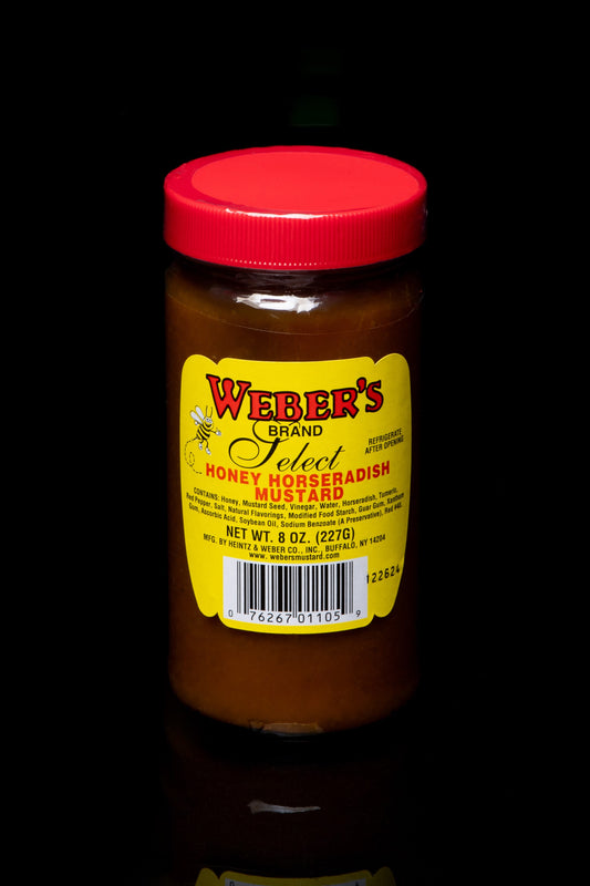 Weber's Brand Honey Horseradish Mustard. Net WT. 8 OZ. (227G).