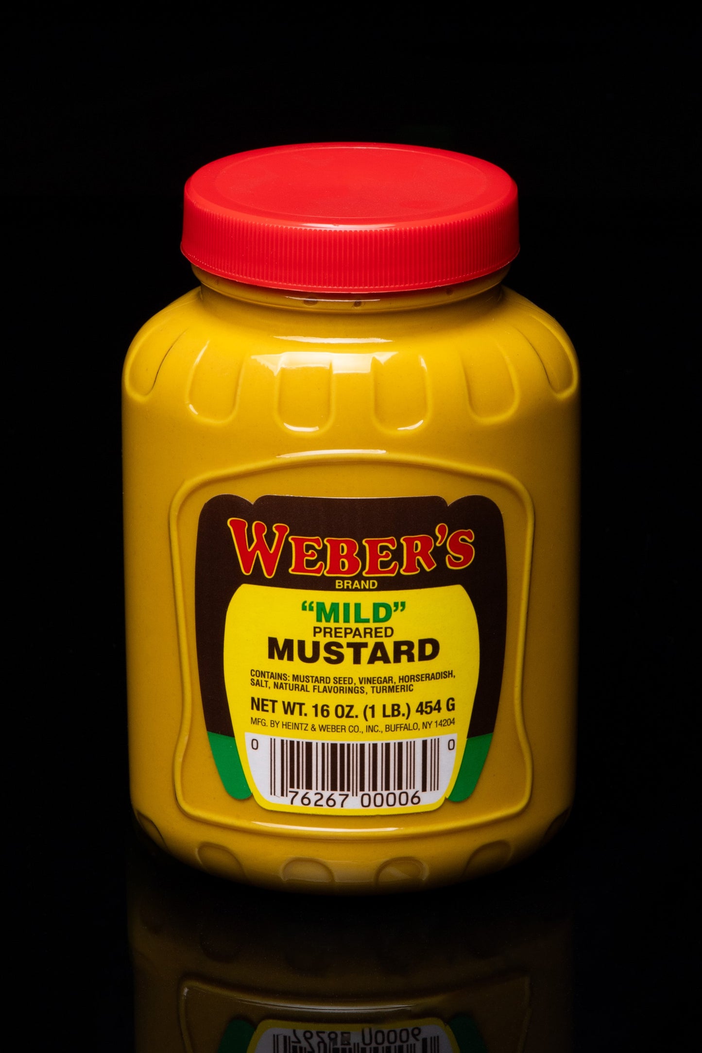 Weber's Brand Mild Mustard. Net WT. 16 OZ. (1 LB.) 454 G.